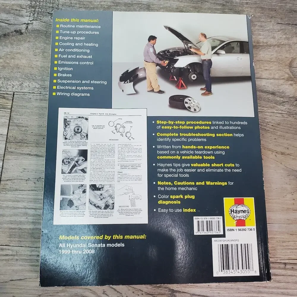 Hyundai Sonata 1999 thru 2008 All Models Haynes Repair Manual 43055